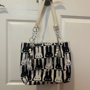 SHEIN Black and White Bunny Shoulder Bag